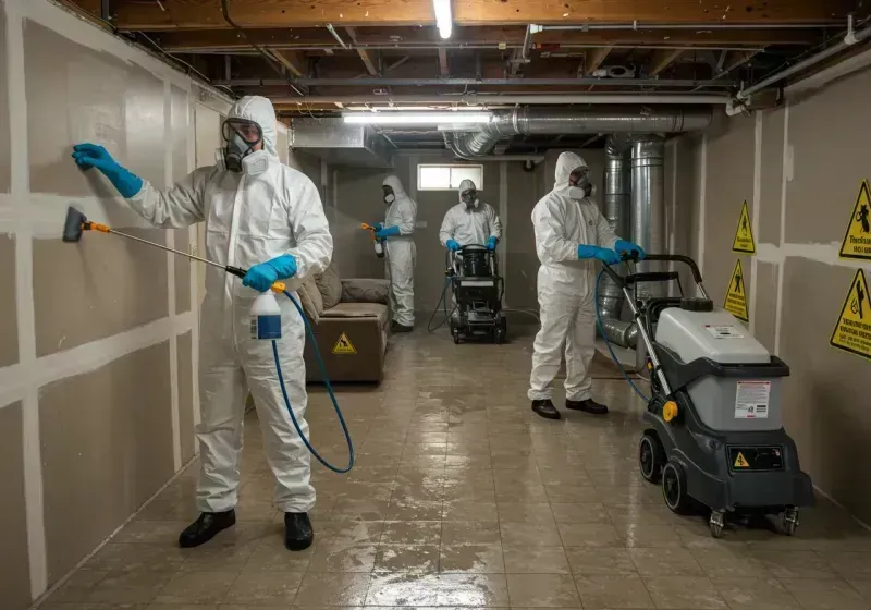 Basement Moisture Removal and Structural Drying process in White Hall, AR